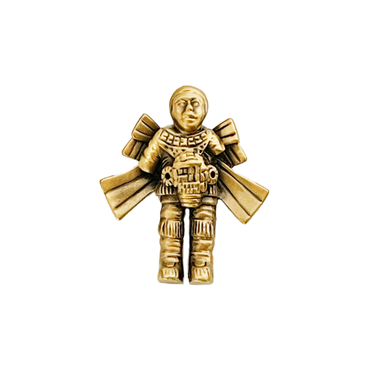 Rocketman Antique Gold Pin